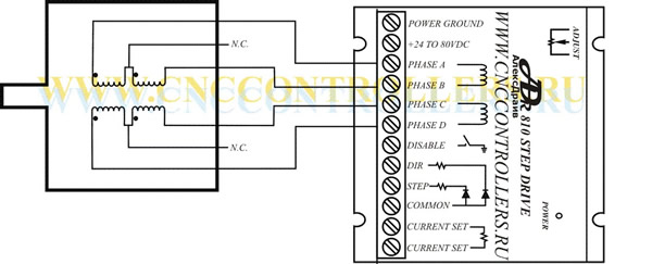 Схема подключения 6-ти выводного мотора при использовании на полную мощность